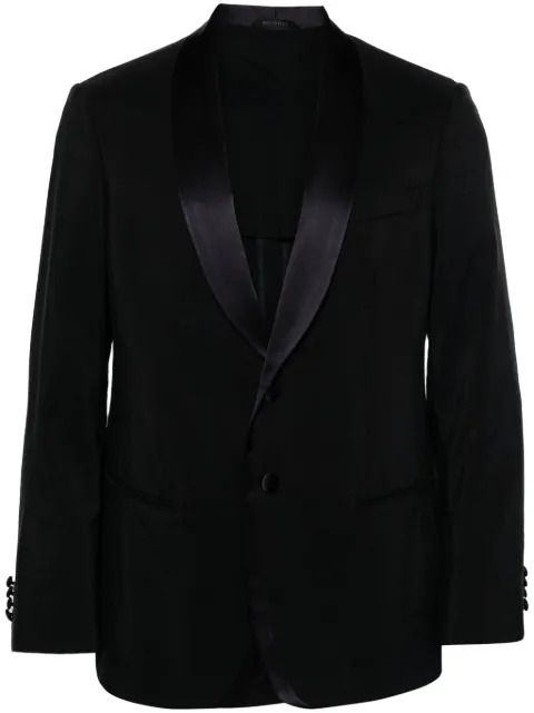 Giorgio Armani crease-effect single-breasted blazer Blue 4SGGG16ST00Q7