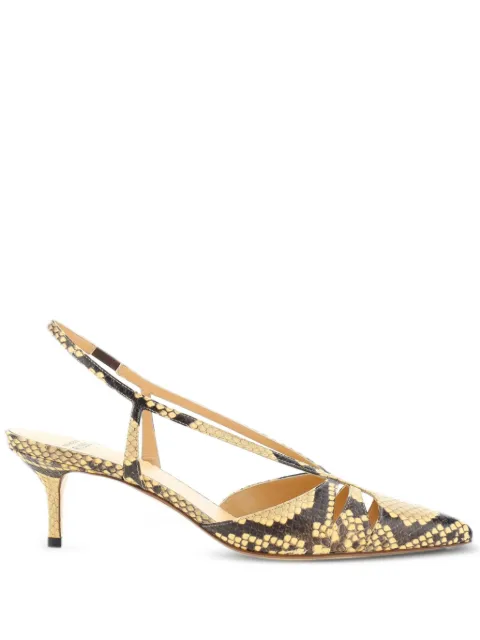 Francesco Russo snakeskin-print slingback pumps Neutrals R1P922N216