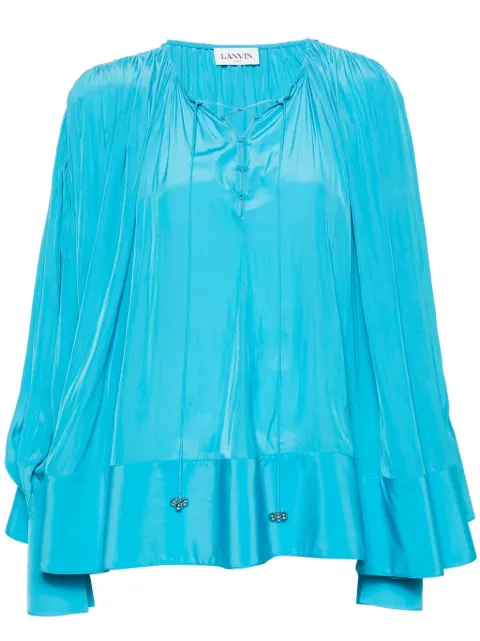 Lanvin gathered drop-shoulder kaftan Blue RWTO00184778P24