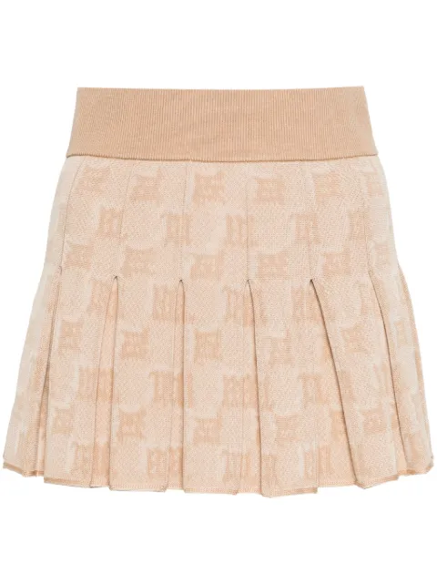 MISBHV monogram-jacquard pleated mini skirt Neutrals 240W855