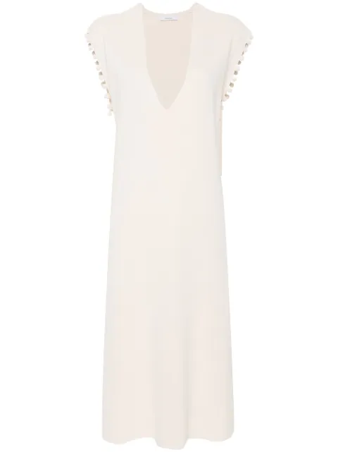 Max Mara crochet-trim cotton midi dress Neutrals 2411361052600