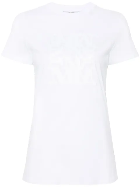 Max Mara logo-embroidered cotton T-shirt White 2411941052600