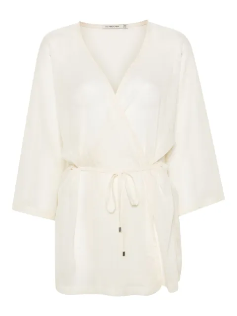 PARAMIDONNA Aurora semi-sheer kimono White SS21BWE
