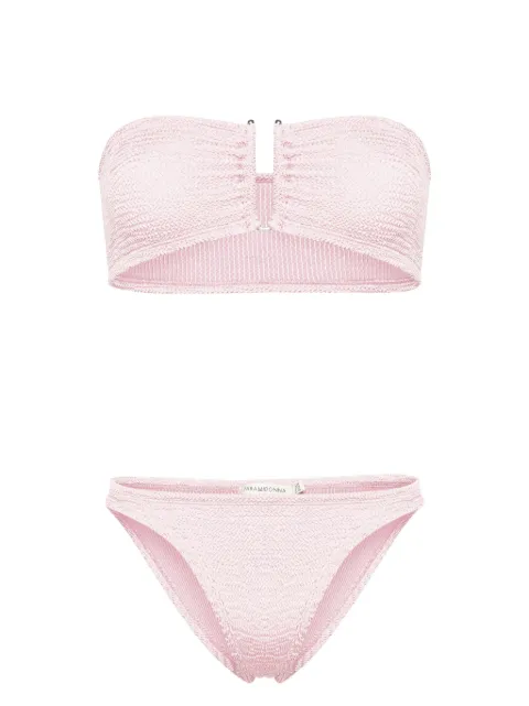 PARAMIDONNA Frida wrinkled-effect bandeau bikini Pink SS23FPK