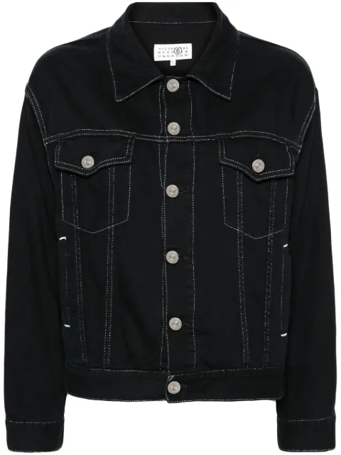 MM6 Maison Margiela metallic-thread denim jacket Black S62AN0121M30002