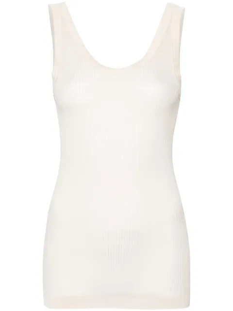LEMAIRE fine-ribbed seamless tank top Neutrals TO1156LK1017