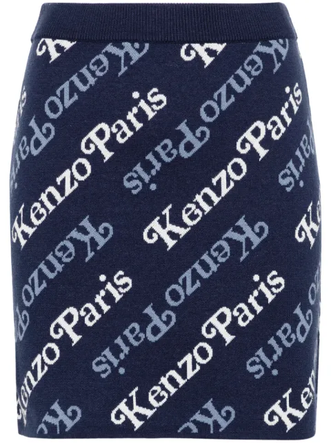 Kenzo Verdy logo-intarsia miniskirt Blue FE52JU4573CB