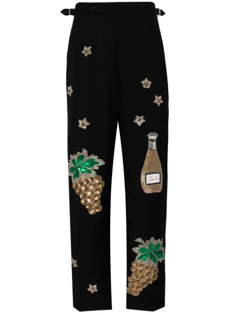 BODE Arbane embroidered tailored trousers Black MRF23BT092