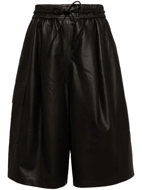 Yves Salomon knee-length leather shorts Brown 24EYP200XXAPAR