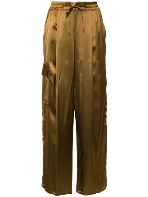 Yves Salomon satin cargo pants Brown 24E24EYP005XXSAVI