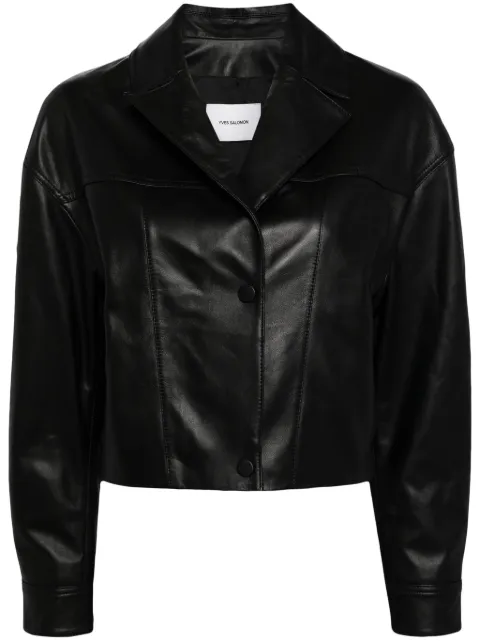 Yves Salomon cropped leather jacket Black 24E24EYV20247APXX