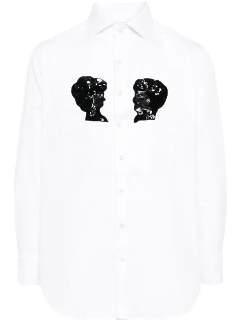 BODE sequin-embellished cotton shirt White MRF23SH097