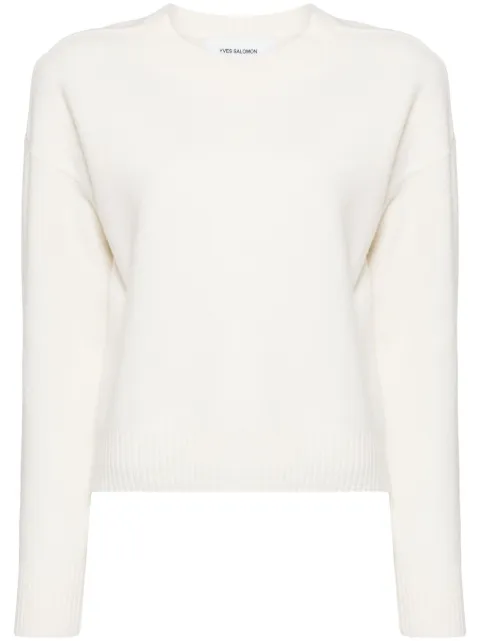Yves Salomon crew-neck wool jumper White 24E24EYH30955MAMV