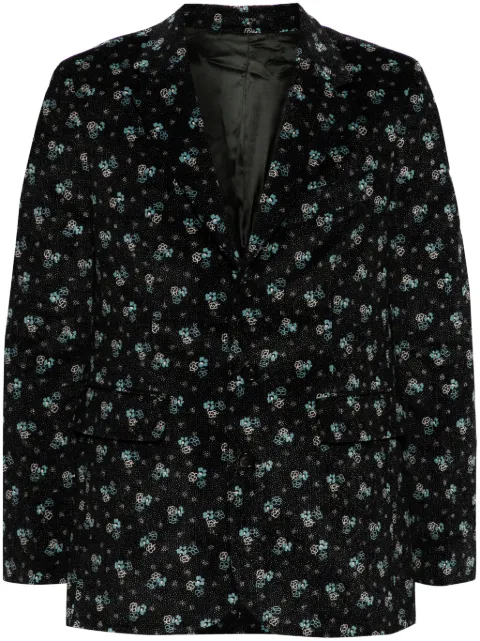 BODE Chicory floral-print corduroy blazer Black MRF23SJ002