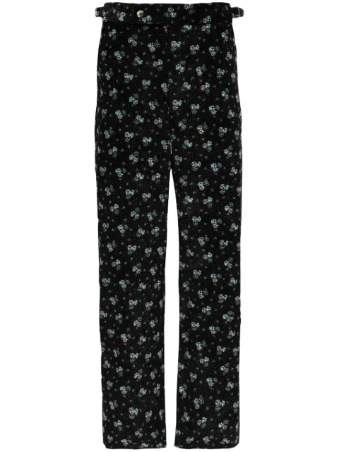 BODE Chicory floral corduroy trousers Black MRF23BT067
