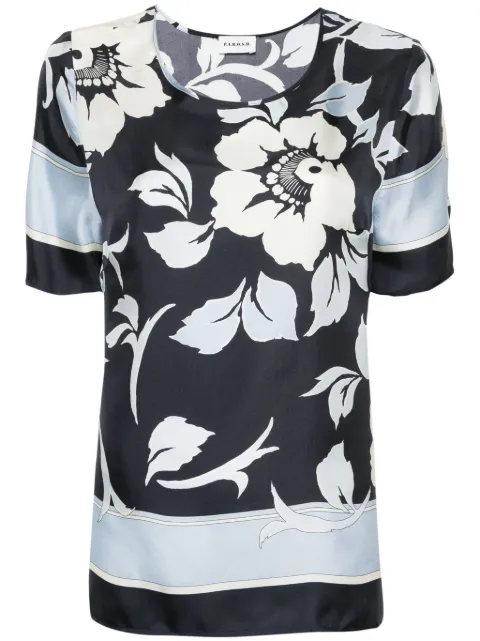 P.A.R.O.S.H. floral-print silk blouse Black D312011STEVIA