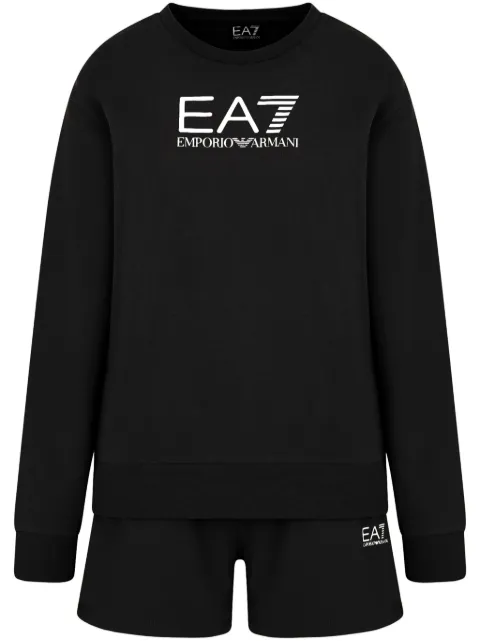 Ea7 Emporio Armani logo-print track shorts Black 3DTV55TJTXZ