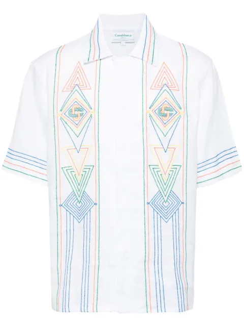 Casablanca embroidered short-sleeve shirt White MS24SH003