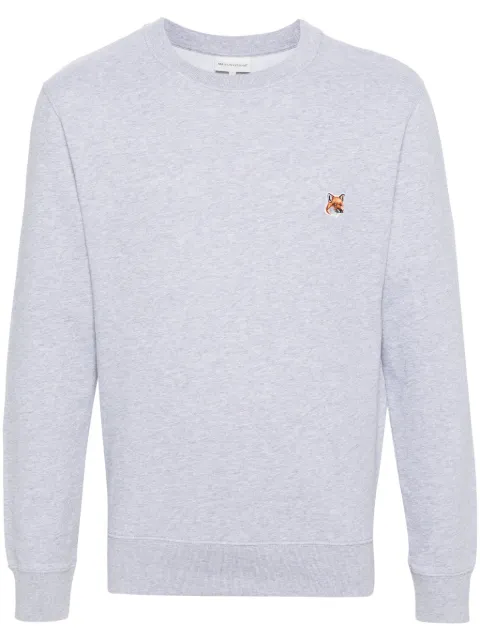 Maison Kitsuné logo-appliqué jersey sweatshirt Grey LM00301KM0001