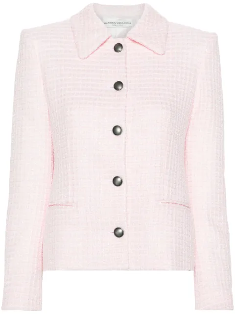 Alessandra Rich sequin-embellished tweed blazer Pink FABX3538F4250