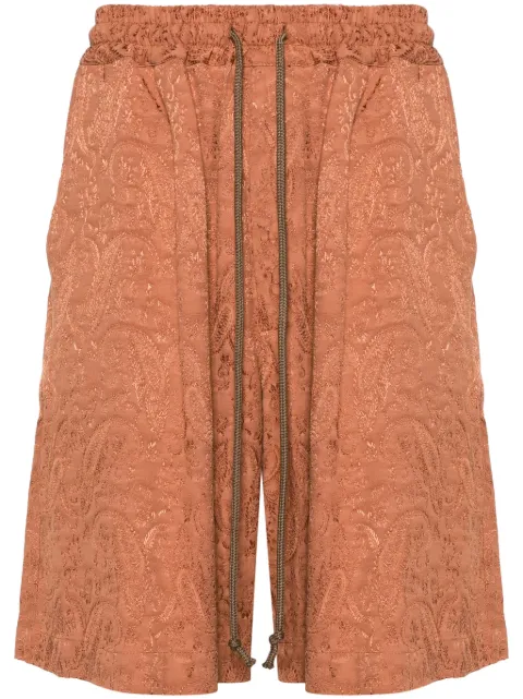 Song For The Mute paisley-jacquard elasticated-waist shorts Orange 241MSTO50PSLEYSLM