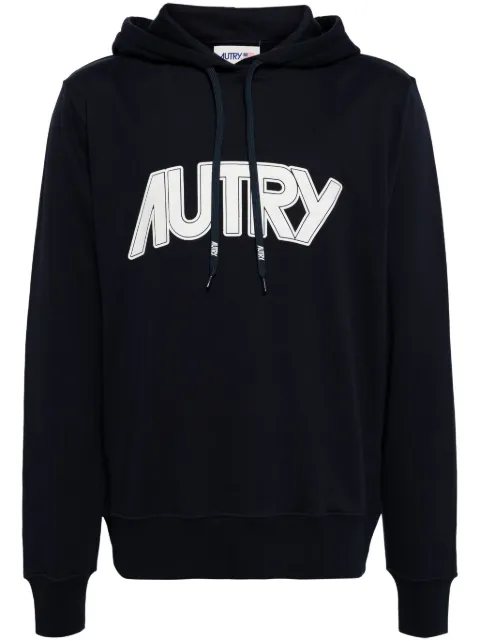 Autry logo-print cotton hoodie Blue HOPM508BBLUE