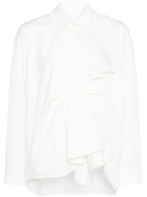 JNBY gathered-detail cotton blouse White 5O3211160