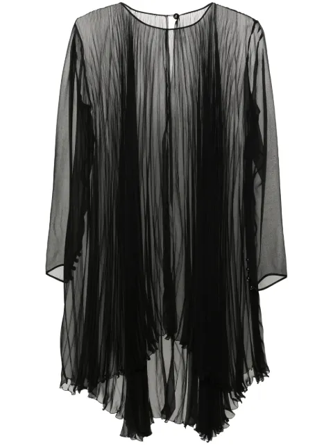 CHANEL Pre-Owned 1990s pleated chiffon blouse Black CHA1200SP