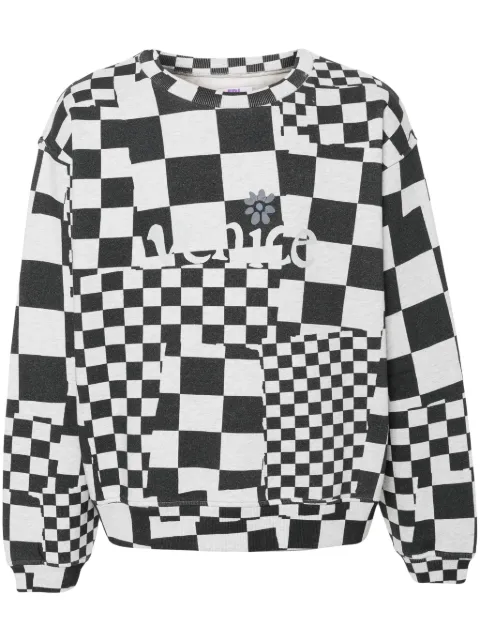 ERL logo-print checked sweatshirt Black ERL08T023