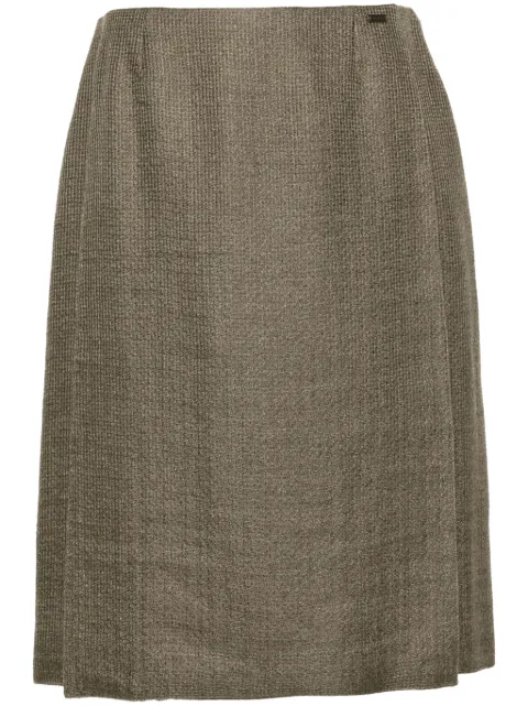 CHANEL Pre-Owned 1990s A-line midi skirt Green CHA750SQ
