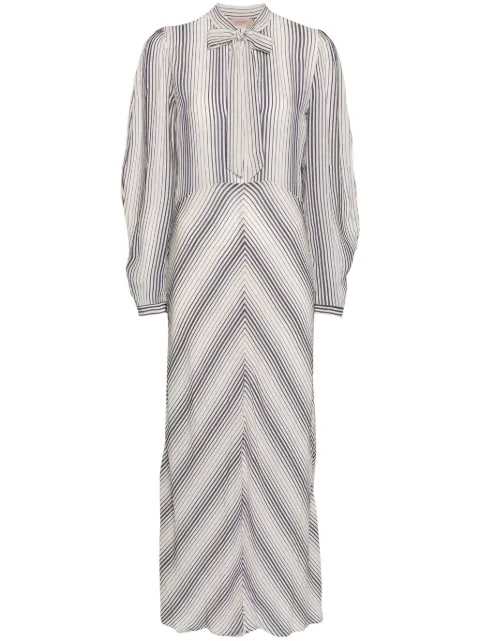 TWINSET striped V-neck shirtdress Neutrals 241TP2710