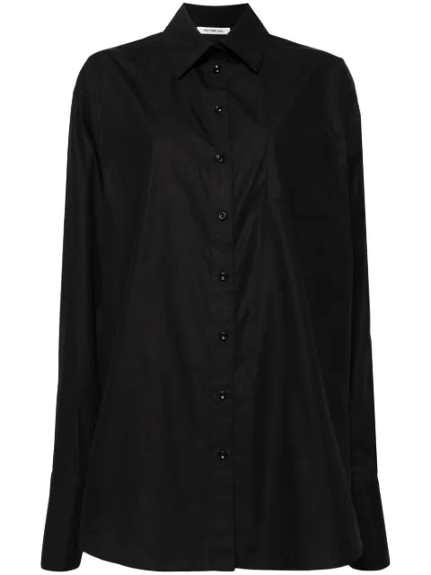 Peter Do side-stripe cotton shirt Black PDFW23U471