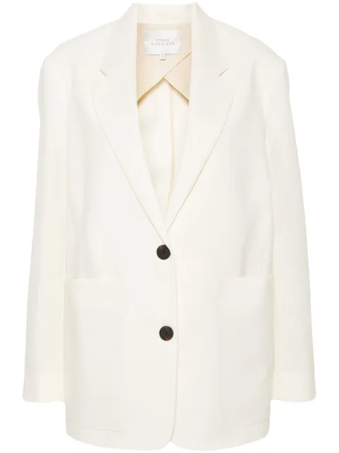 Studio Nicholson Conde single-breasted blazer Neutrals CONDESNW978