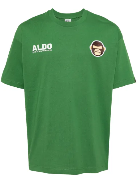 AAPE BY *A BATHING APE® Ape Head logo-appliqué T-shirt Green ATE1494XXM