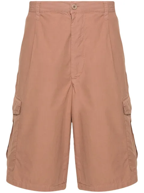 Emporio Armani pleat-detail cotton cargo shorts Brown 3D1P6A1K2RZ