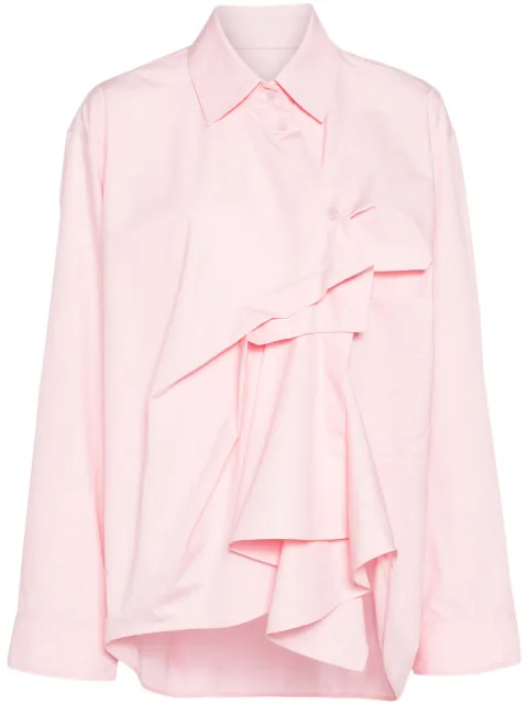 JNBY gathered-detail cotton blouse Pink 5O3211160