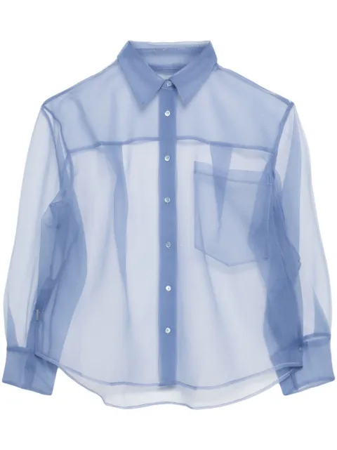JNBY oversized sheer shirt Blue 5O2211480