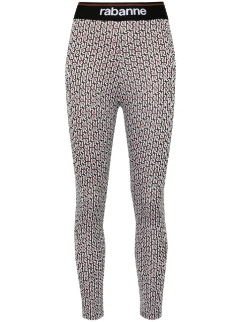 Rabanne Bodyline monogram-jacquard leggings Black 24PJPA325VI0360