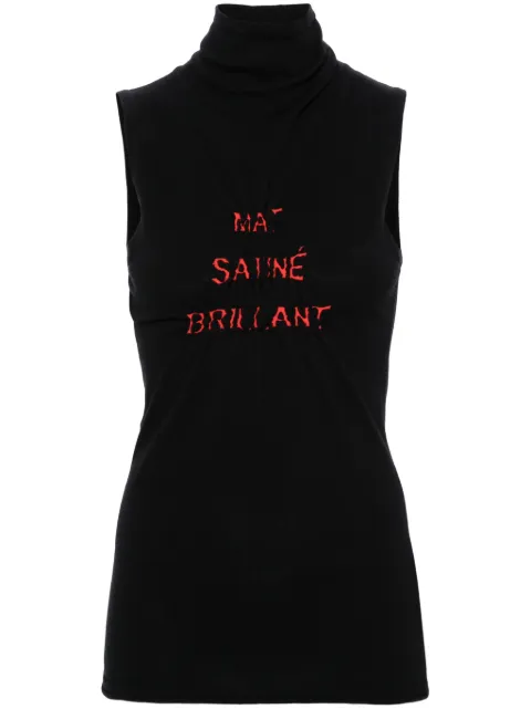 MM6 Maison Margiela gathered roll-neck top Black S62NC0155M13016