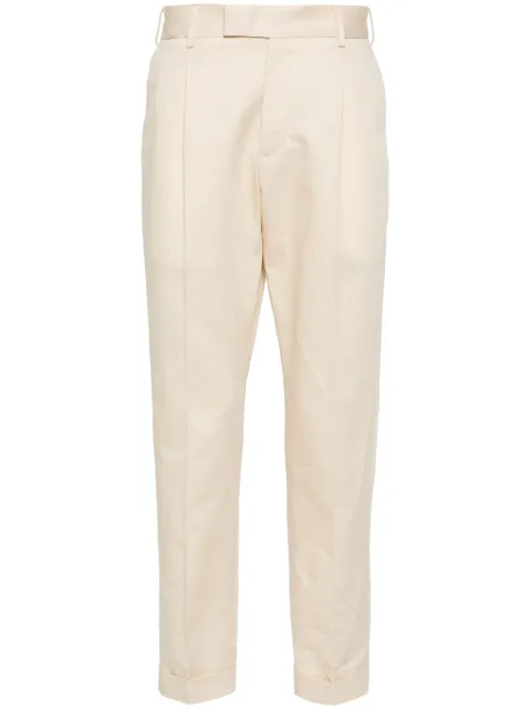 PT Torino feather-detail poplin trousers Neutrals CORSZAZ40FWDBP65
