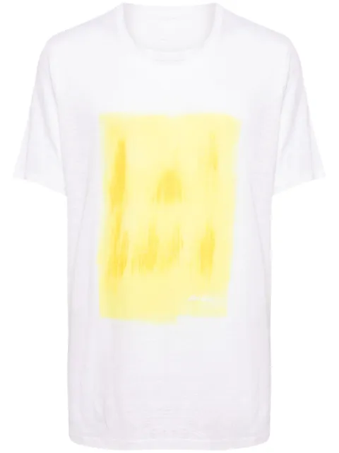 120% Lino paint-print linen T-shirt White 31ALIM79GD000E908