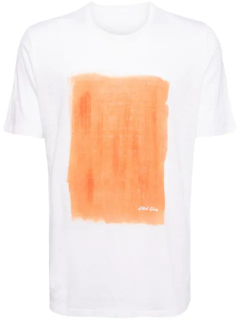 120% Lino paint-print linen T-shirt Neutrals 31ALIM79GD000E908