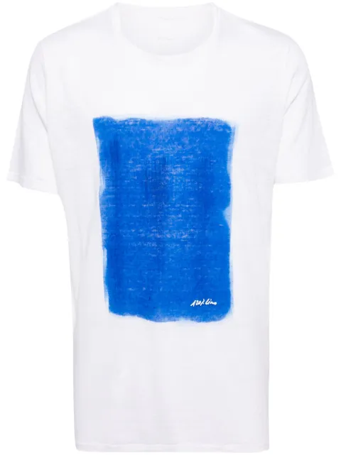 120% Lino paint-print linen T-shirt Neutrals 31ALIM79GD000E908