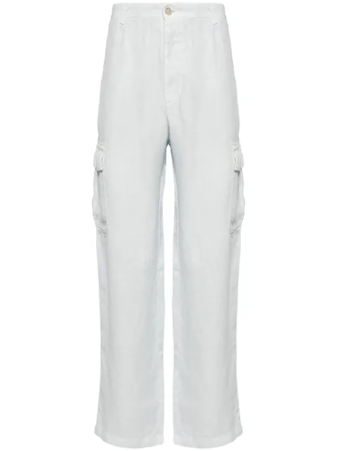 120% Lino linen cargo trousers Blue 31ALIM29DX000D943