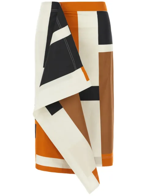 FENDI FF Puzzle-print midi skirt Neutrals FQ7552ARU6