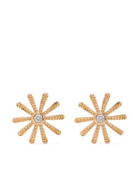 Harwell Godfrey 18kt yellow gold Tiny Sunflower diamond earrings stud Gold ESUNFLRSTDTYDIA
