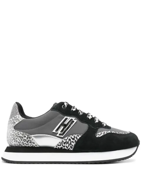 Hide&Jack Over zebra print-detail sneakers Grey OOVELMACBLK
