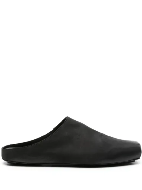Uma Wang square-toe leather slippers Black US9092