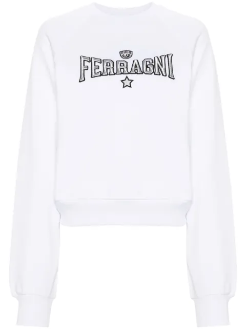 Chiara Ferragni embroidered-logo cotton sweatshirt White 76CBIC01CFK02