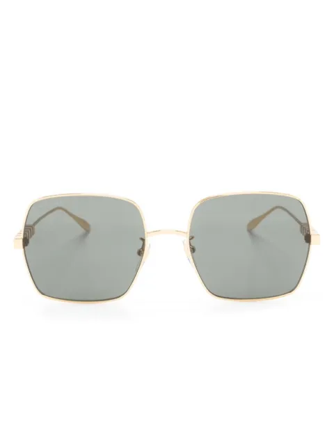 Gucci Eyewear logo-lettering square-frame sunglasses Gold 755258I3330